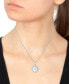 ფოტო #2 პროდუქტის EFFY® Cultured Freshwater Pearl (7 mm) & Diamond (1/20 ct. t.w.) Halo 18" Pendant Necklace in Sterling Silver