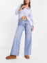 River Island low rise wide leg jean in medium blue