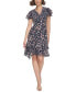 Фото #1 товара Petite Floral-Print Ruffled A-Line Dress