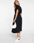 Фото #3 товара ASOS DESIGN waisted midi tea dress with buttons in black