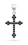 Фото #1 товара Silver pendant with black zircons Cross PT84WBC