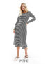 Фото #1 товара Vero Moda Petite crochet maxi dress in mono stripe