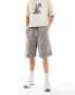 Pull&Bear wide leg washed cargo short in grey