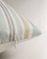 Striped linen cushion cover