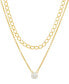 ფოტო #1 პროდუქტის Cultured Freshwater Button Pearl (9mm) 22" Layered Necklace