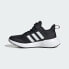 儿童 adidas Fortarun 2.0 El K 防滑耐磨 低帮 儿童跑步鞋 黑白 / Детские кроссовки adidas FortaRun 2.0 Cloudfoam Elastic Lace Top Strap Shoes (Черные)