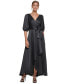 Balloon-Sleeve Faux-Wrap Gown 4 - фото #1