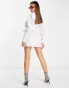 Фото #2 товара QED London puff sleeve belted shirt dress in white