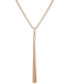 Gold-Tone Logo & Tassel Snake-Chain Lariat Necklace, 28" + 2" extender