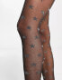 Фото #6 товара ASOS DESIGN 30 denier glitter star tights in black and silver