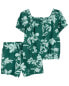 Фото #2 товара Kid 2-Piece Floral Cotton Outfit Set 6-6X