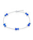 Фото #1 товара Sterling Silver Opal Cat Anklet - Blue Inlay