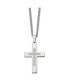 Фото #2 товара Chisel polished with CZ Cross Pendant on a Cable Chain Necklace