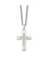 Polished with CZ Cross Pendant on a Cable Chain Necklace