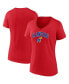 Фото #1 товара Women's Red Kansas Jayhawks Evergreen Campus V-Neck T-shirt