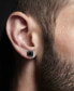 Фото #2 товара 2-Pc. Set Men's Black & White Cubic Zirconia Square Stud Earrings in Stainless Steel