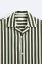 STRIPED VISCOSE/LINEN BLEND SHIRT