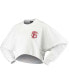 ფოტო #3 პროდუქტის Women's White Florida State Seminoles Raw Hem Cropped Long Sleeve T-shirt