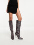 Azalea Wang Izzy embellished knee boots in multi UK 3 - фото #7