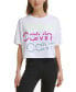 Calvin Klein 275770 Performance Sliced Logo Cropped T-Shirt, Size X-large