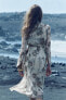 Фото #8 товара Платье-рубашка из 100% рами с принтом — zw collection ZARA