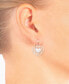 ფოტო #2 პროდუქტის Gray and Pink Crystal (0.35 ct.t.w) Filigree Heart Drop Earrings in Sterling Silver