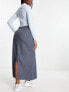 Фото #3 товара Pieces exclusive tailored cargo midi skirt in charcoal