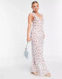 ASOS DESIGN cami slip sheer beach maxi dress in floral print