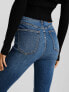 Bershka high waist skinny jean in mid blue