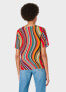 Paul Smith 294341 Women's Silk Deep Cut Stripe Top (Swirl), SM