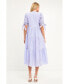 Фото #3 товара Women's Gingham Tiered Midi Dress with Bow Tie Sleeves