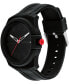 Men's Quartz Black Silicone Watch 44mm