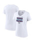 Фото #1 товара Women's White Colorado Avalanche 2022 Stanley Cup Champions Saucer Pass V-Neck T-shirt