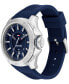 ფოტო #2 პროდუქტის Men's Quartz Blue Silicone Watch 46mm