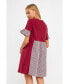 Фото #3 товара Women's Knit Stripe Woven Mixed Dress