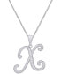 Фото #20 товара Macy's diamond Accent Script 18" Initial Pendant Necklace in Silver Plate, Gold Plate & Rose Gold Plate