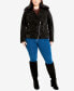 Фото #6 товара Plus Size Natalia Faux Fur Collared Jacket