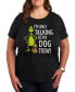 ფოტო #1 პროდუქტის Plus Size Grinch Dog Graphic T-shirt