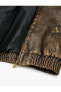 Фото #6 товара Куртка женская Koton Искусственная кожа с эффектом потертости, на молнии, с воротником "рубашка"
