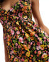 Фото #4 товара Vero Moda maxi cami dress with cut out in black floral print