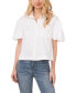 ფოტო #1 პროდუქტის Women's Bubble Short Sleeve Button Down Collared Shirt