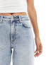 Miss Selfridge Petite mom jean in blue acid wash