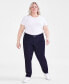 Фото #1 товара Plus Size Mid-Rise Slim-Leg Stretch Jeans