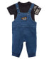 Baby Boys Short Sleeve T Shirt and Overall Set