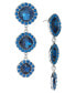ფოტო #1 პროდუქტის Round Crystal Triple Drop Earrings, Created for Macy's