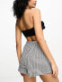 Фото #3 товара The Frolic bromine beach short co-ord in black and white textured gingham