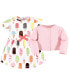 ფოტო #3 პროდუქტის Toddler Girls Organic Cotton Dress and Cardigan, Popsicle