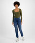 ფოტო #1 პროდუქტის Juniors' Slim-Leg High-Rise Straight-Leg Jeans