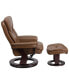 Фото #19 товара Multi-Position Recliner Chair & Curved Ottoman With Swivel Wood Base