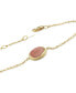 Genuine Coral Chain Bracelet in 14k Yellow Gold